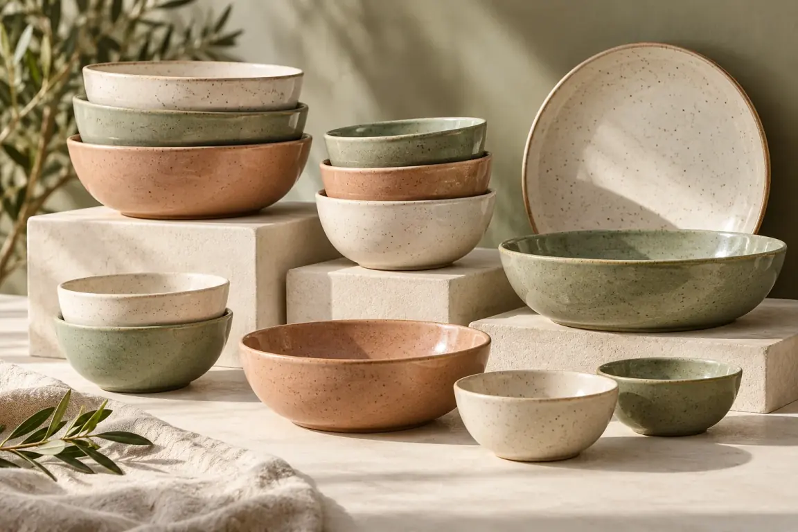 Generated ceramic bowl collection illustrating glaze directions