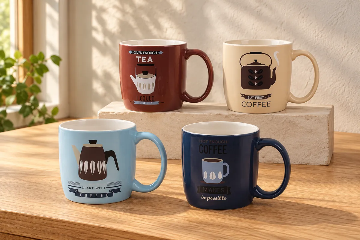 Coffee & tea graphics — AI styled scene