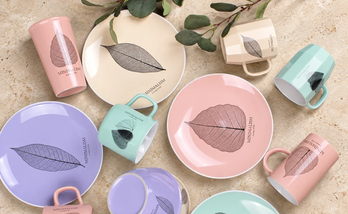 Pastel leaf collection — AI styled scene