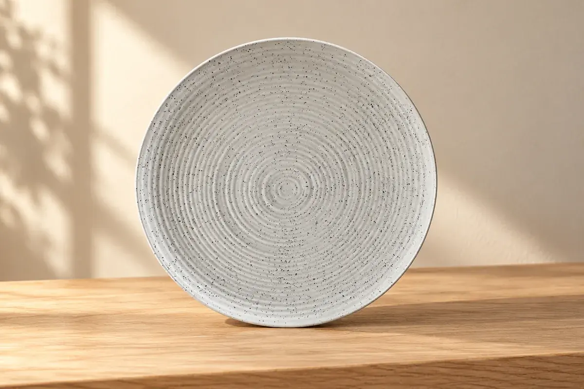 Speckled shallow dish