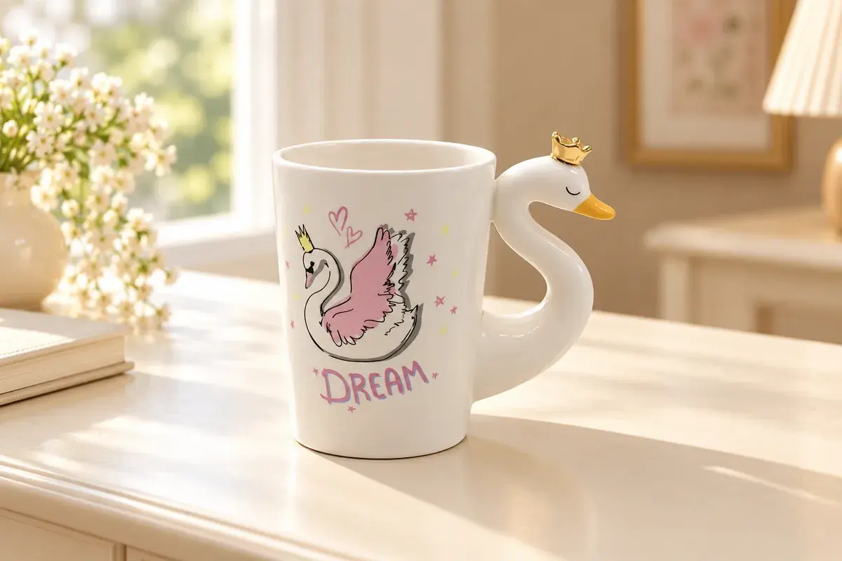 Crowned swan mug
